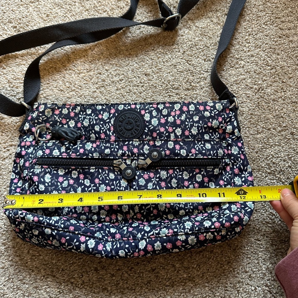 Kipling Floral Crossbody Bag - Black and Pink - Picture 4 of 5
